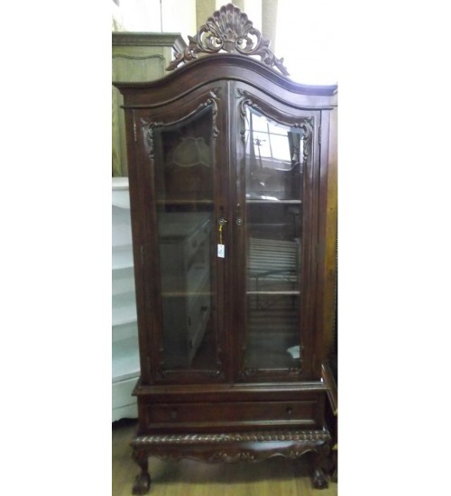 MK-CAB04/DISP. Henry 2 D display cabinet. Витрина двухдверная (массив красного дерева), цвет: NBA Pecan (итальянский орех)